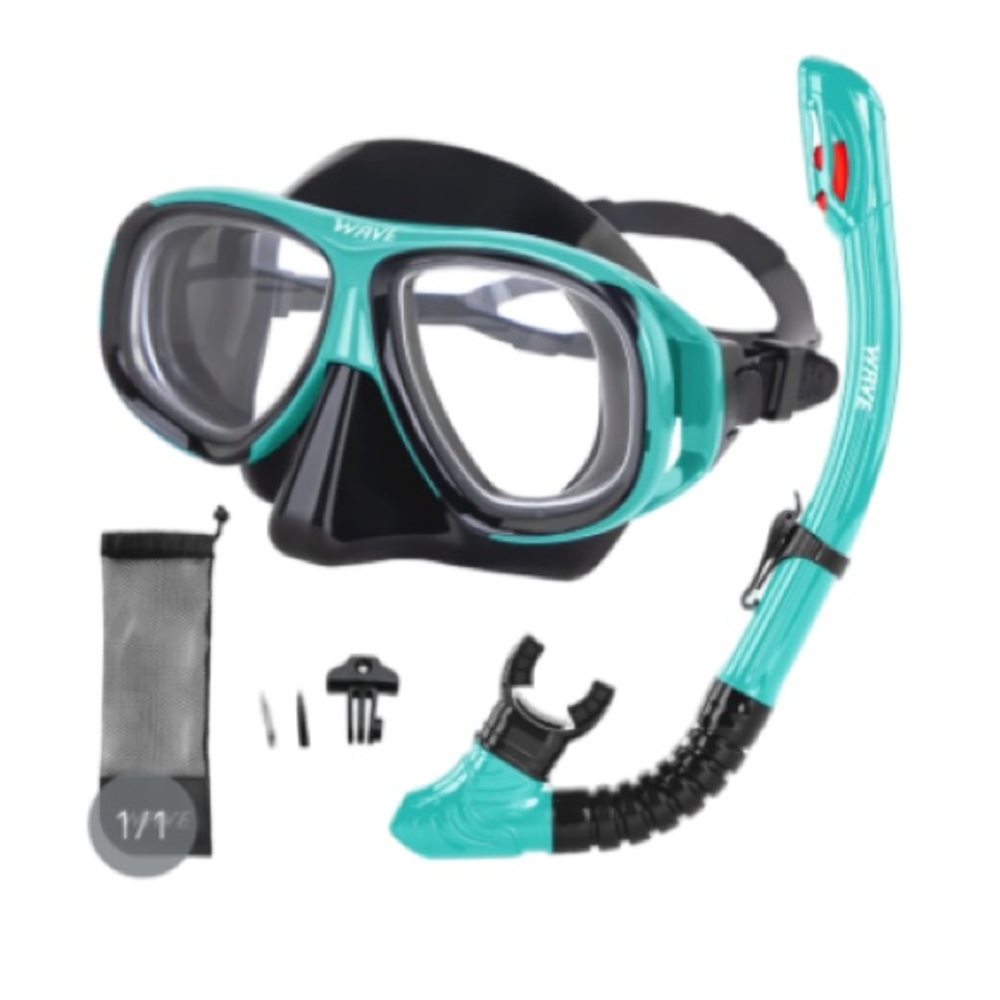 Myopia Diving Mask & Snorkle Set w/ Detachable Camera Mount Size Adult-Youth.